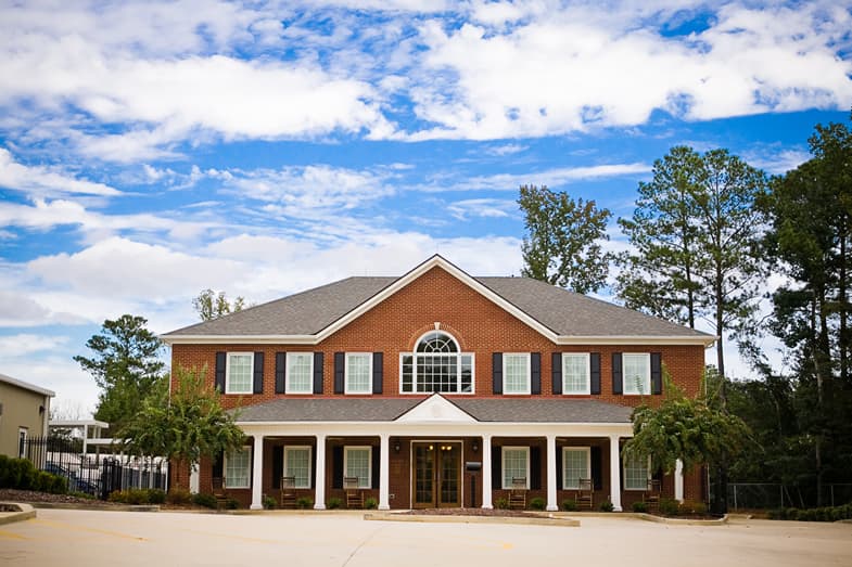 Hope Animal Clinic's brick building, front porch and doors