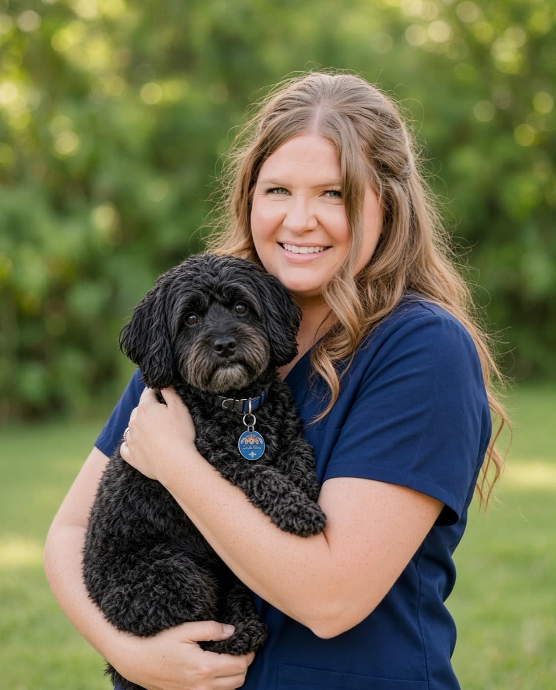 Dr. Ellie Lushington, who does orthopedic surgery at Hope, with her dog